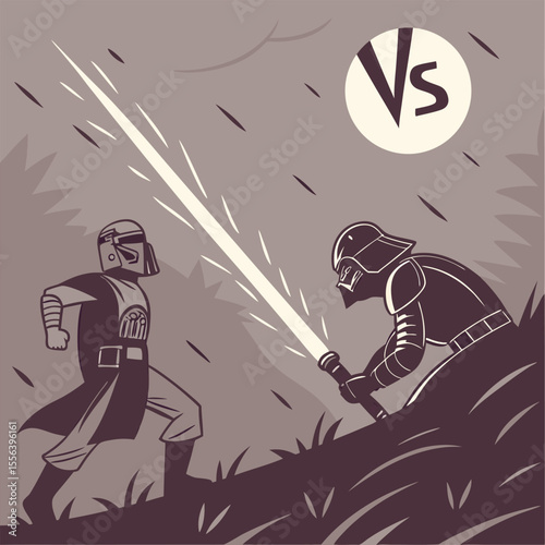 Futuristic Fight Match Background with VS
