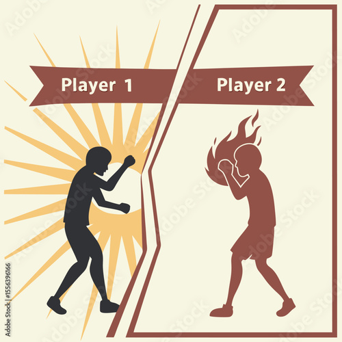 Fight Scene Versus Visual with Light Burst