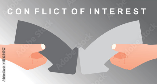 Conflict of interest. vector illustration	