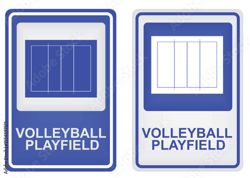 Volleyball playfield sign. vector illustration	