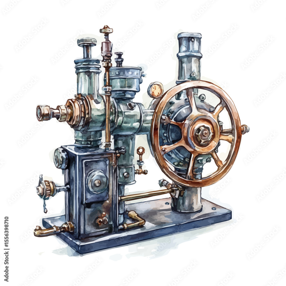Fototapeta premium Automatic Buret, watercolor painting vector, isolated on a white background.