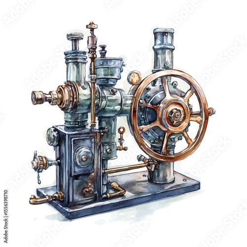 Automatic Buret, watercolor painting vector, isolated on a white background.