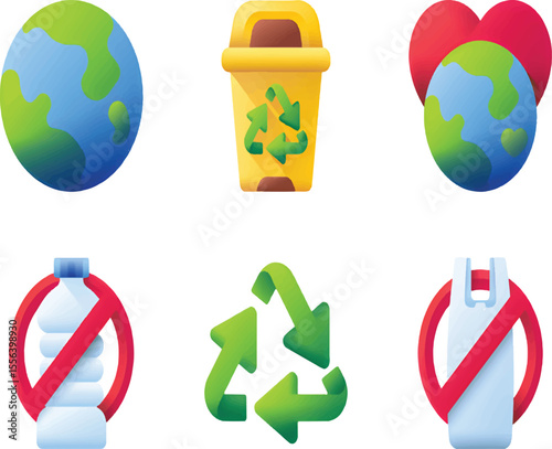 Mother Earth Day Icon Set for Environmental Awareness, Ecology, and Planet Protection Designs

