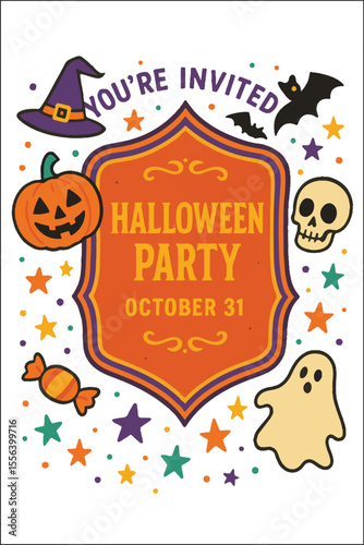 Halloween Colored Label Design