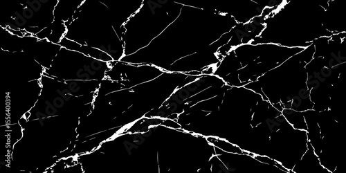 A striking, high-contrast black background crisscrossed by jagged, luminous white lines, resembling cracked ice on a dark surface or a highly veined black marble.