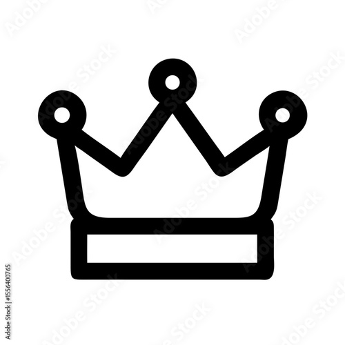 Minimalist black vector icon of a king’s crown, symbolizing royalty, leadership, and power. Clean design on a transparent background