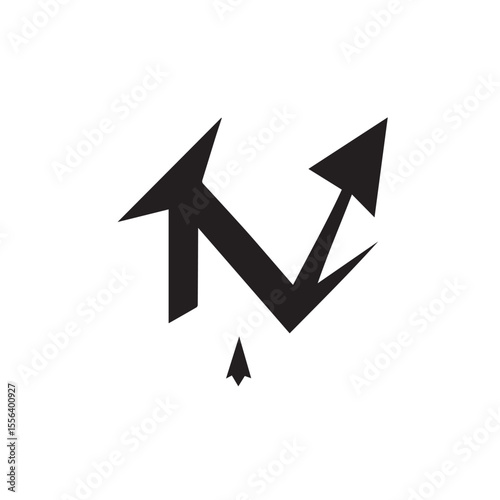 Downward Arrow Economic Collapse