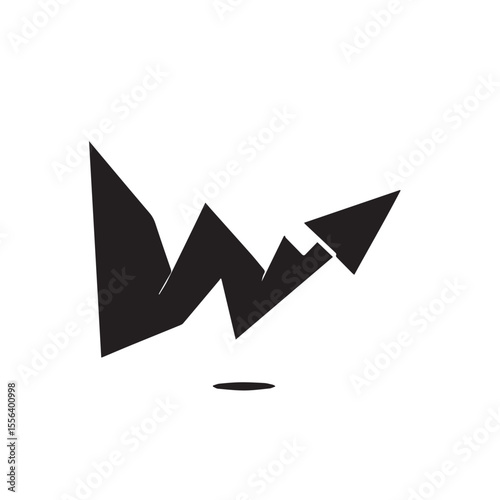 Stock Market Crash Silhouette Icon