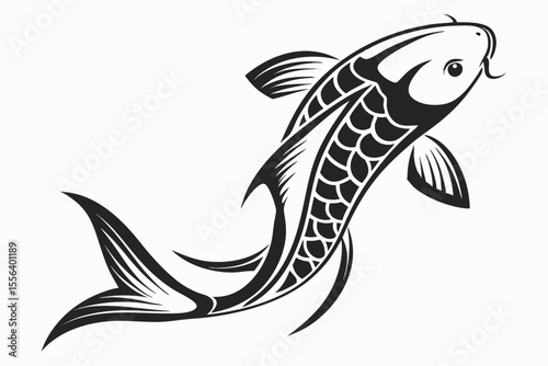 fish silhoette black vector