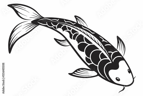 fish silhoette black vector