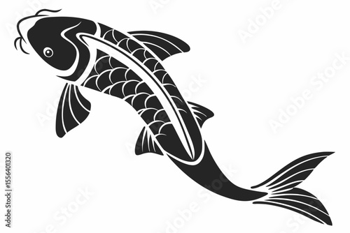 fish silhoette black vector