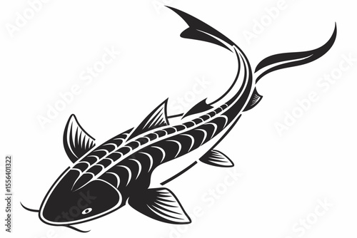 fish silhoette black vector