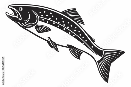 fish silhoette black vector