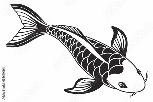 fish silhoette black vector