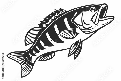 fish silhoette black vector