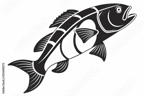 fish silhoette black vector