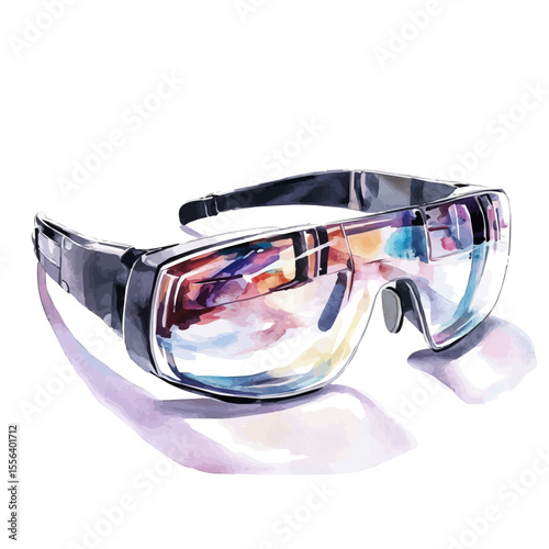 AR Glasses, watercolor clipart vector, isolated on a white background.