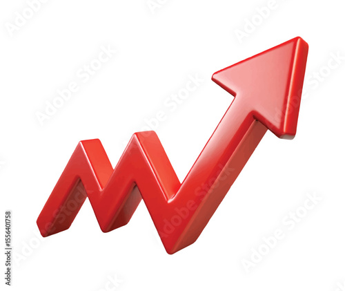 Red Upward Growth Arrow Icon