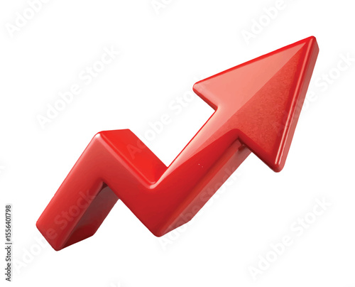 Red Upward Growth Arrow Icon