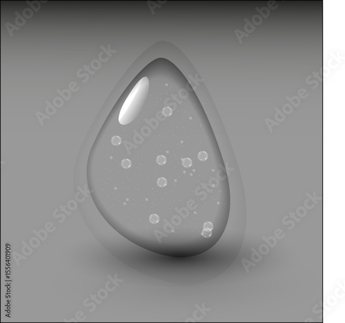 Water Drops . Vector illustration of realistic looking condensation drops, dew, cosmetic gel, oil, skin care products and clear liquid bubbles and design elements for shower or bathroom walls.PNG