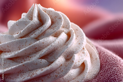 Close-up of Whipped Cream Swirl with Spices