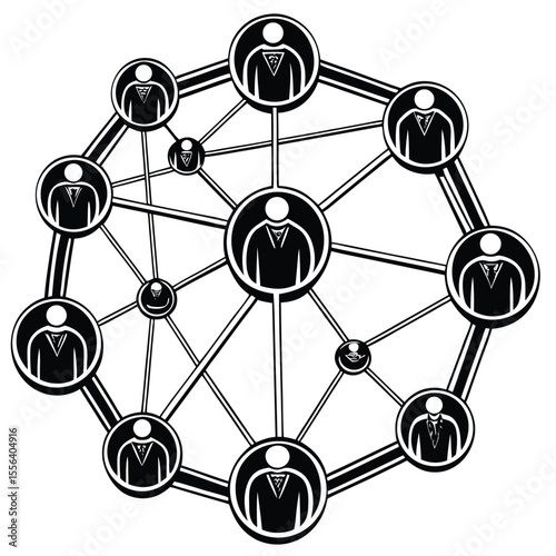 Connected business people network diagram connection