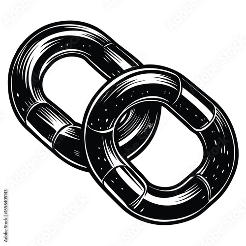 Interlocking metal chain links connection strength