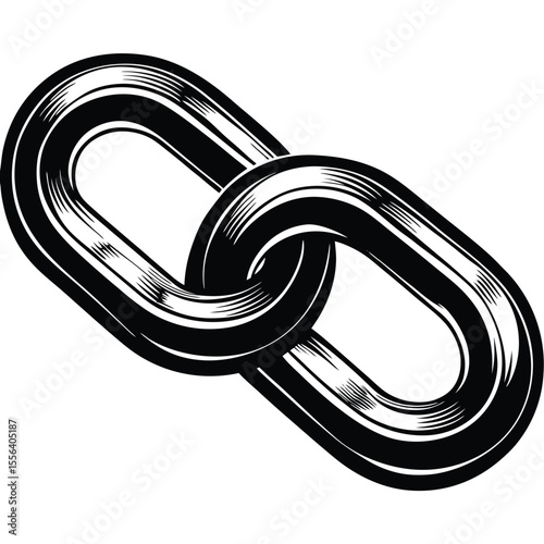 Interlocking metal chain links connection strength