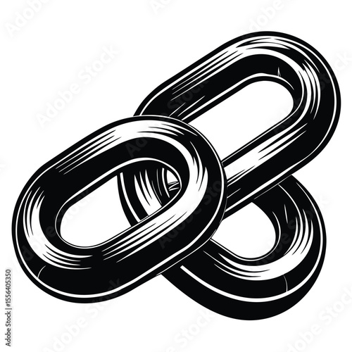 Interlocking oval links chain links black