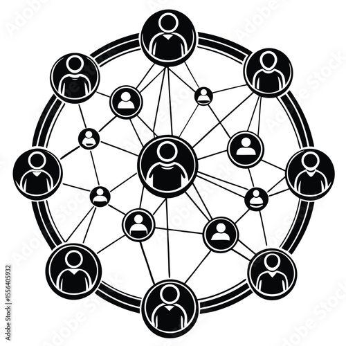 People network connections diagram social