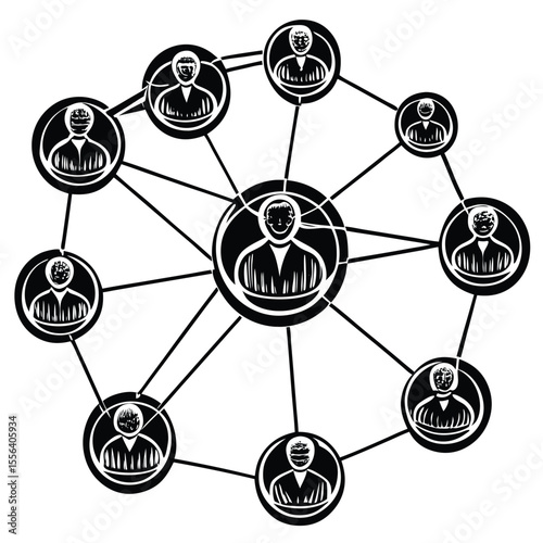 People network connections diagram social