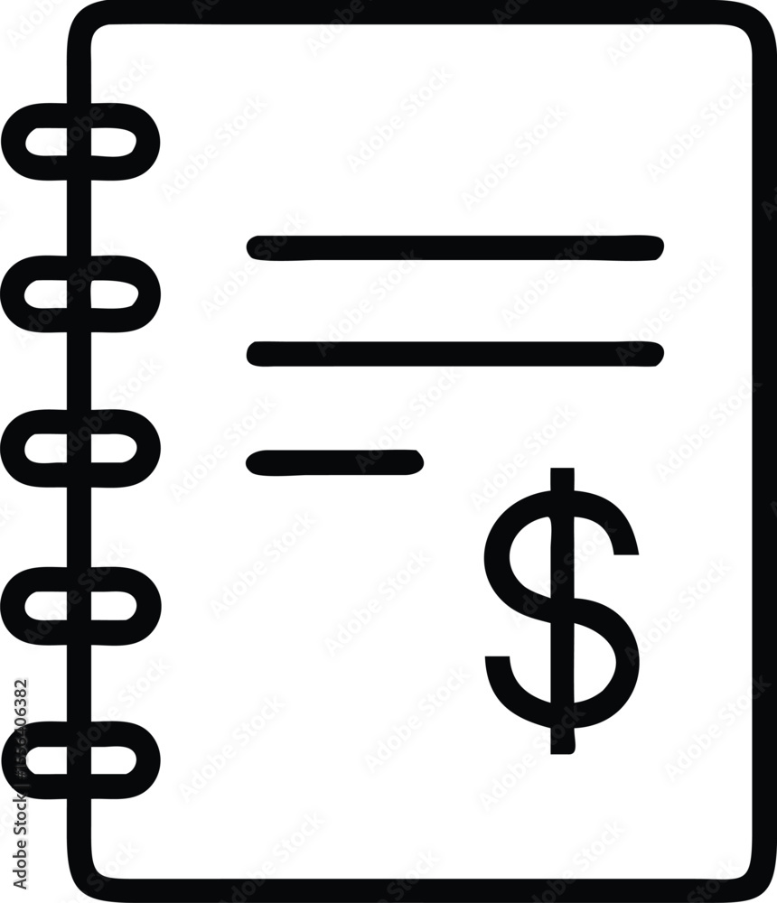 Obraz premium Budget Planning Notebook Icon