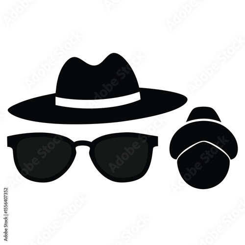 hat with sunglasses