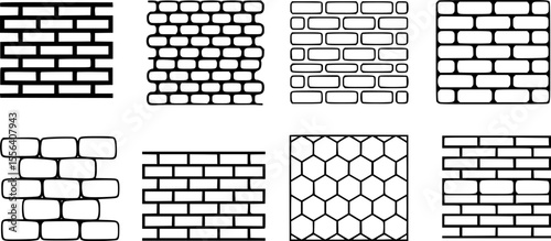 Black and white patterns of brickwork and honeycomb brick patterns honeycomb pattern