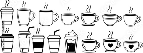 Various hot beverage cups and to go containers coffee hot drinks