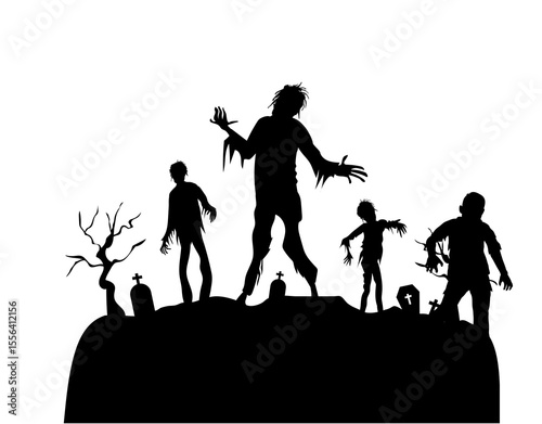Terrifying Zombie with Decayed Face in Dark Horror Scene