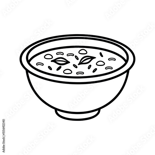 Minestrone Soup Outline Line Art