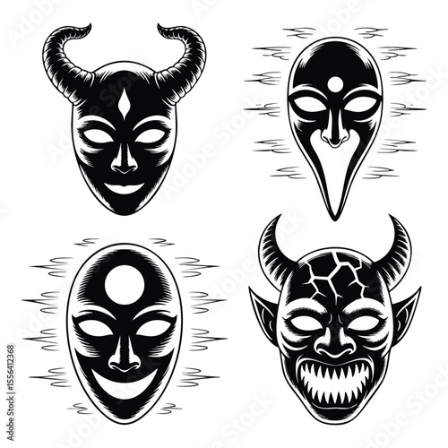 Pixel Art Demon Masks: Gothic Design Elements for Digital Artists