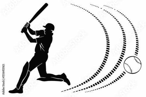 playing cricket a man sihouette black vector