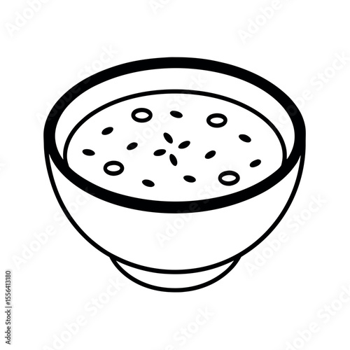 Stracciatella Soup Outline Hand Sketched