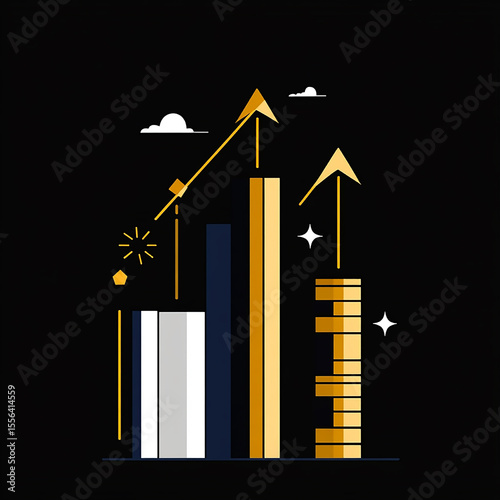 Pixel Art Growth Chart: Business Success Visualization