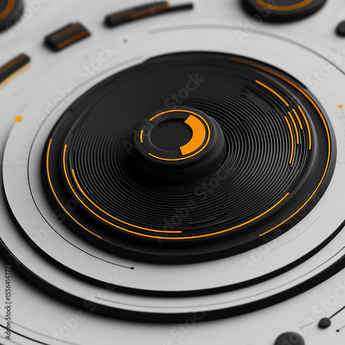 Stunning Circular Tech Design: Abstract 3D Render of Futuristic Interface