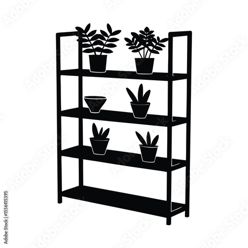 industrial-metal-bookshelf-with-plants-vector-on-w.eps