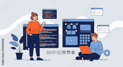 Collaborative Web Development Designers and Programmers Working Together