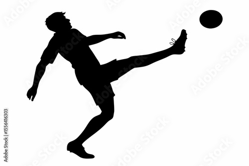playing football a man sihouette black vector