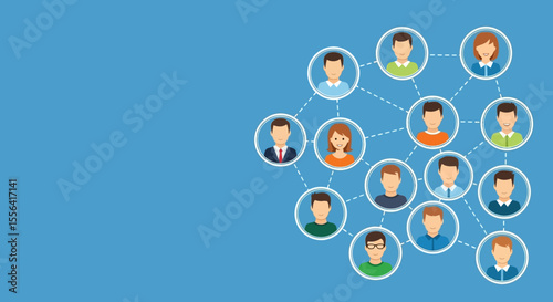 Social Network Connection  Illustration of People Connected Online