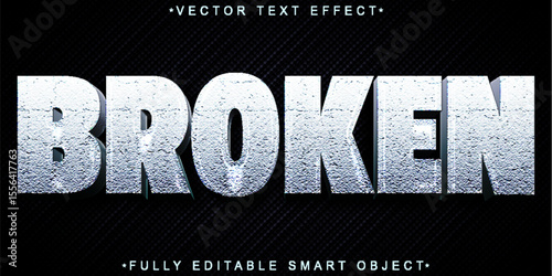  Grunge Cracked Broken Distorted Glitch Effect Design Vector Fully Editable Smart Object Text Effect