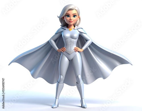 Cartoon superhero woman
