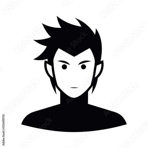human face profile sketch vector black art