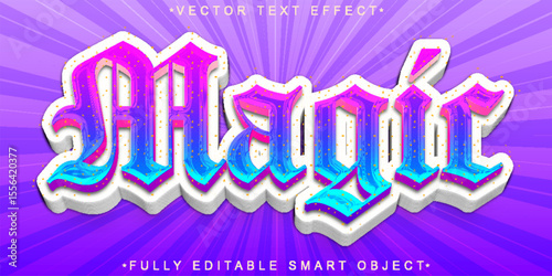  Mystical Magical Fairy Wizard Spell Enchant Style Design Vector Fully Editable Smart Object Text Effect